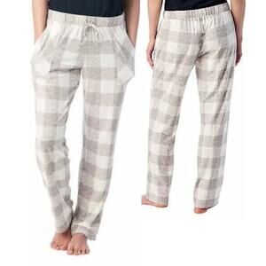 Lucky Brand Womens Straight Leg Lounge Pajama Pant Buffalo Plaid Grey Small NWOT